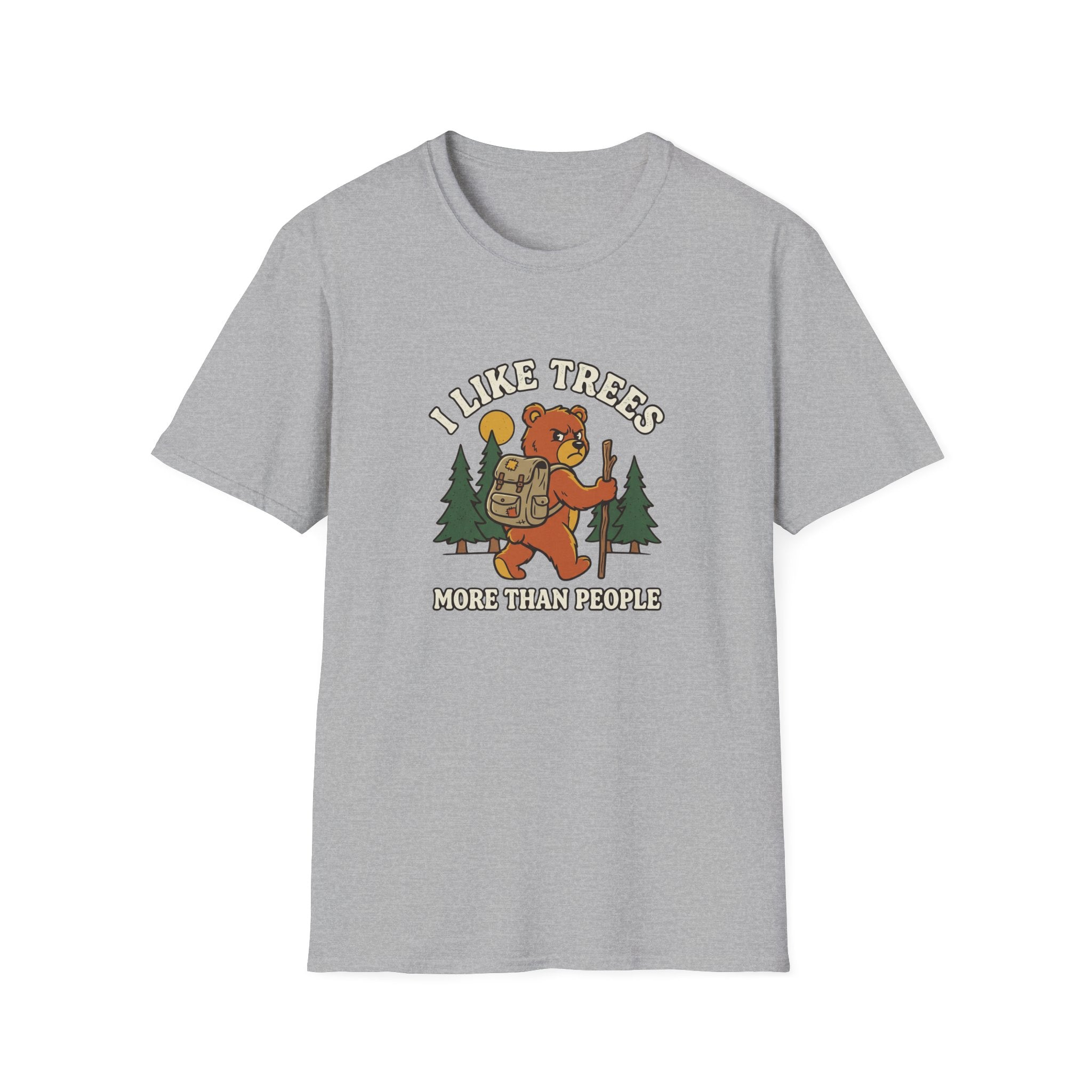 I Like Trees More Than People Funny Bear T-Shirt