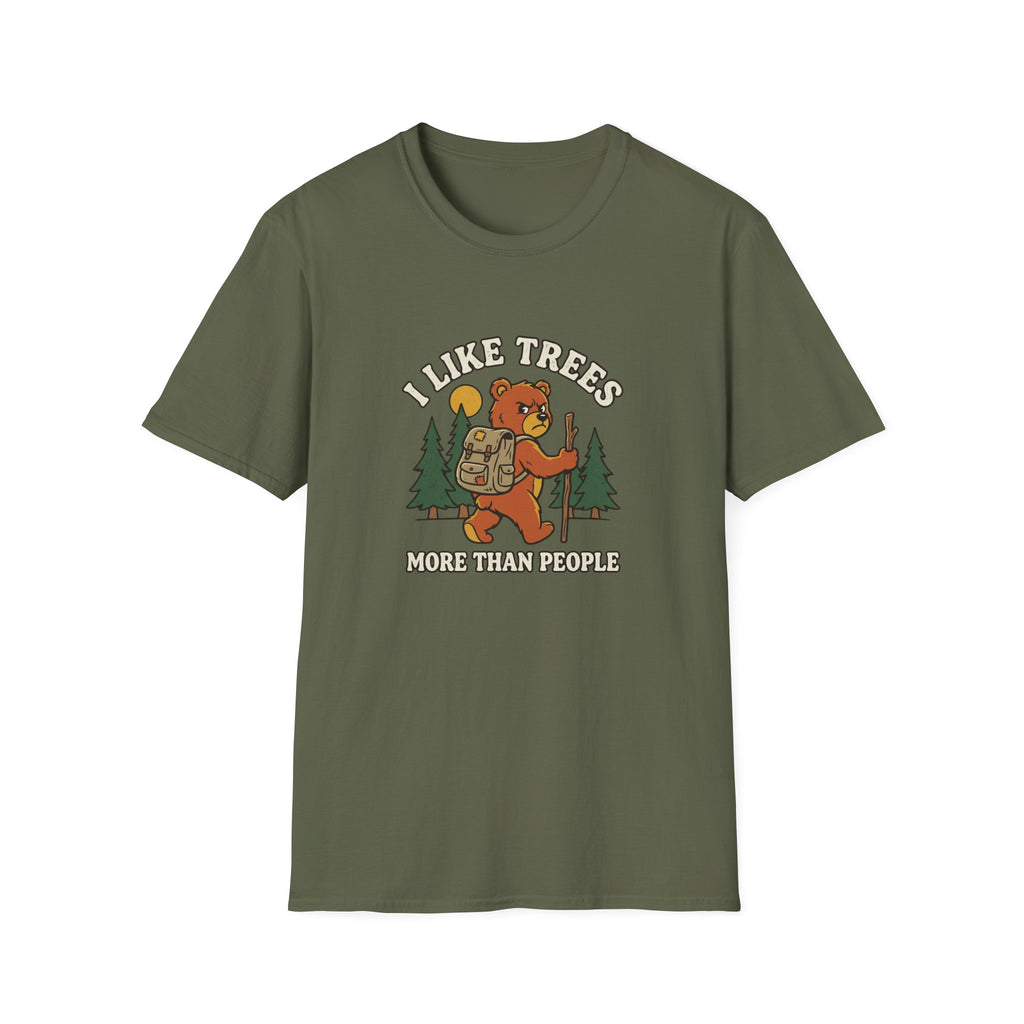 I Like Trees More Than People Funny Bear T-Shirt