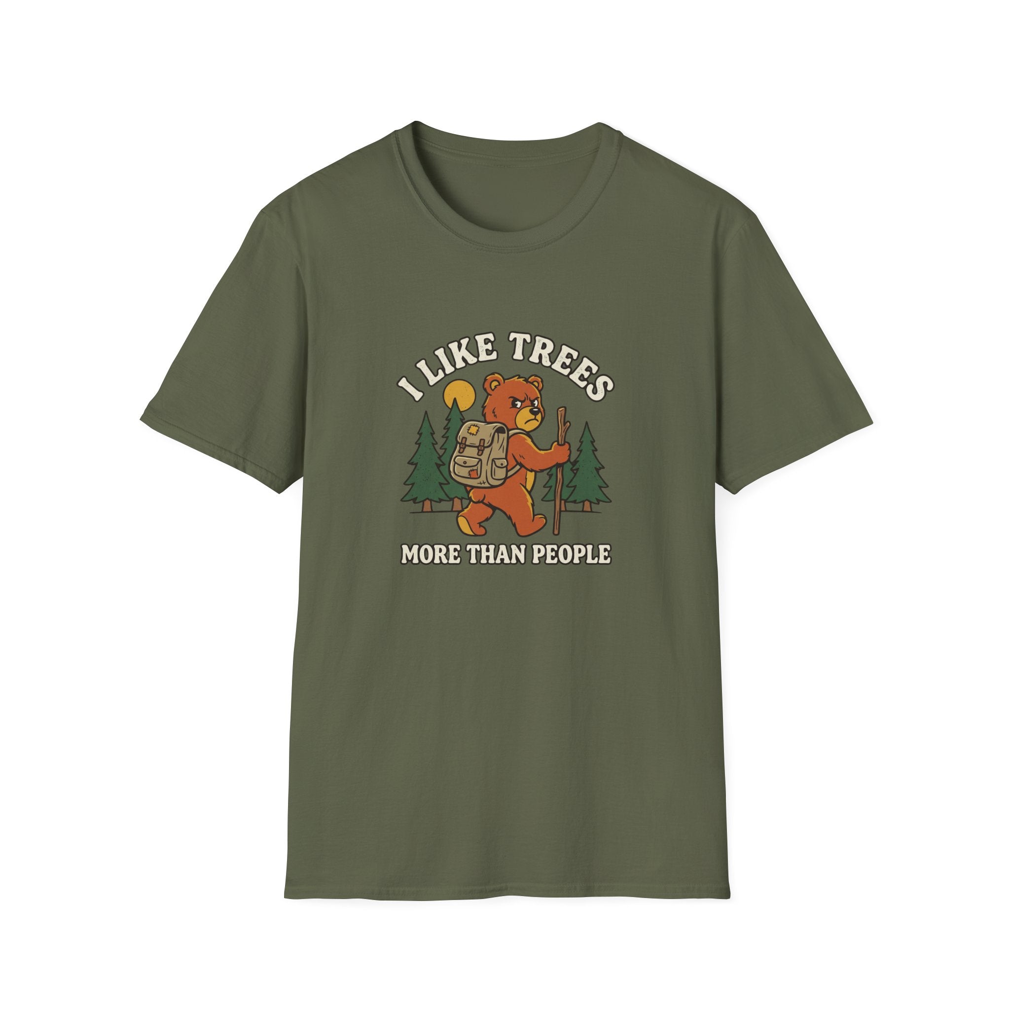 I Like Trees More Than People Funny Bear T-Shirt