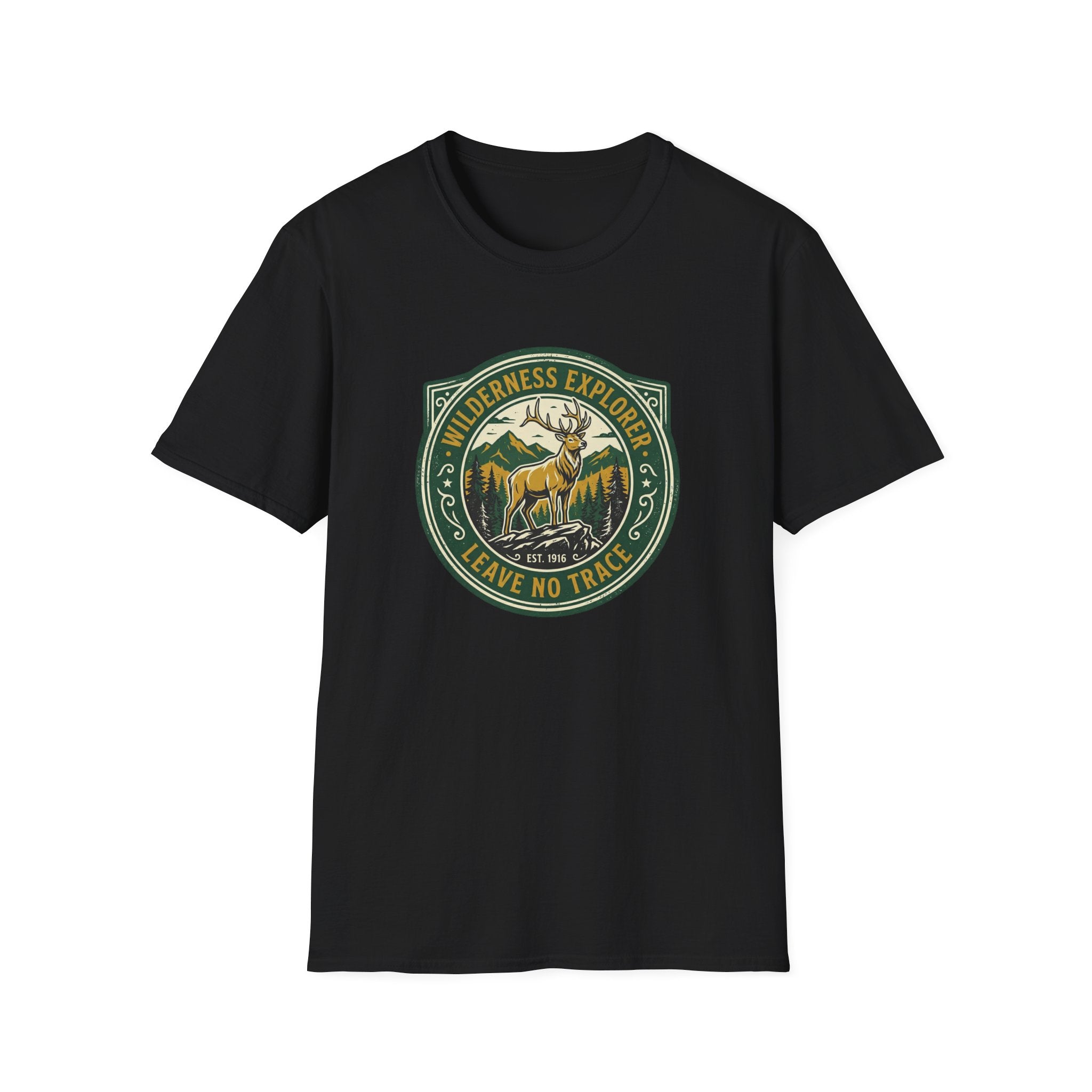 Wilderness Explorer  Vintage Elk Badge T-Shirt