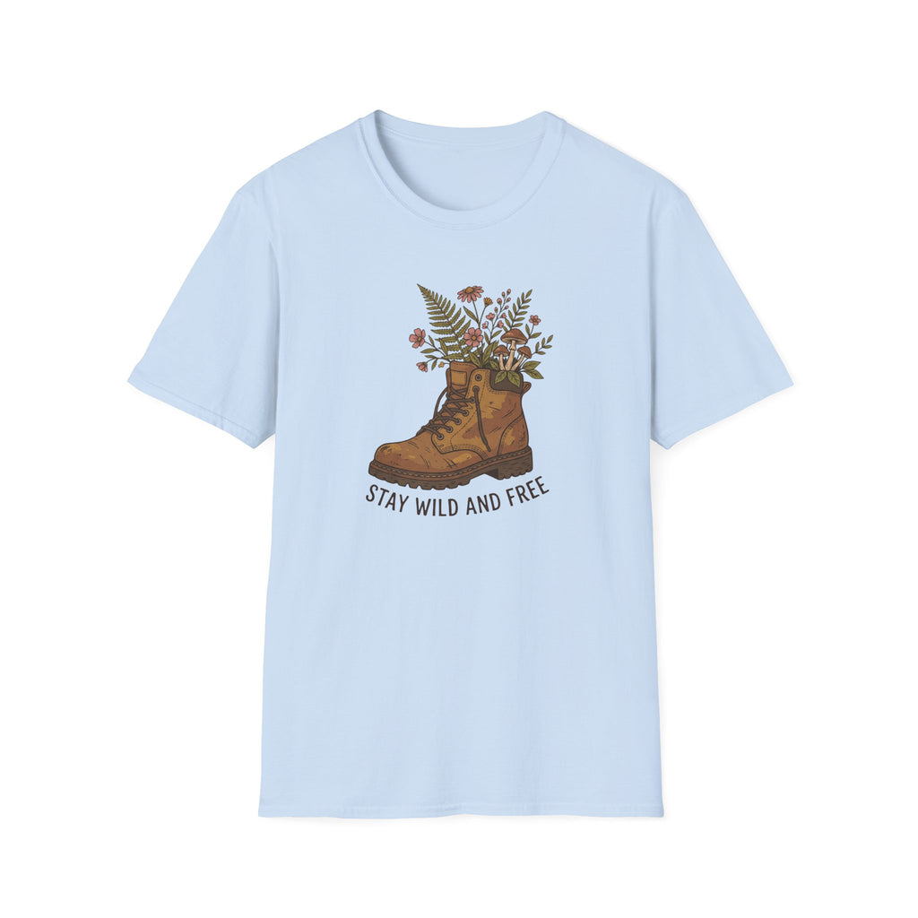 Stay Wild And Free Botanical Boot T-Shirt