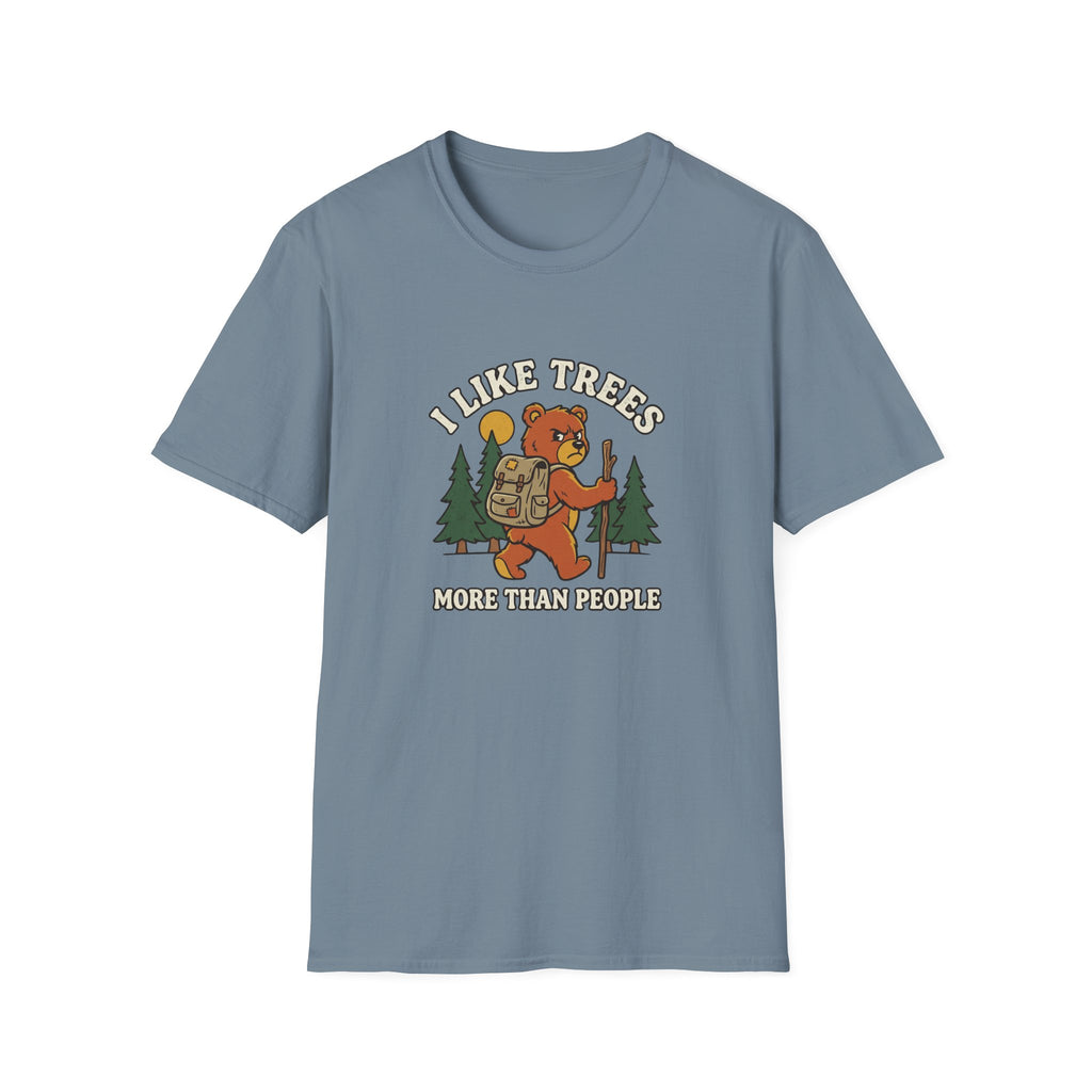I Like Trees More Than People Funny Bear T-Shirt