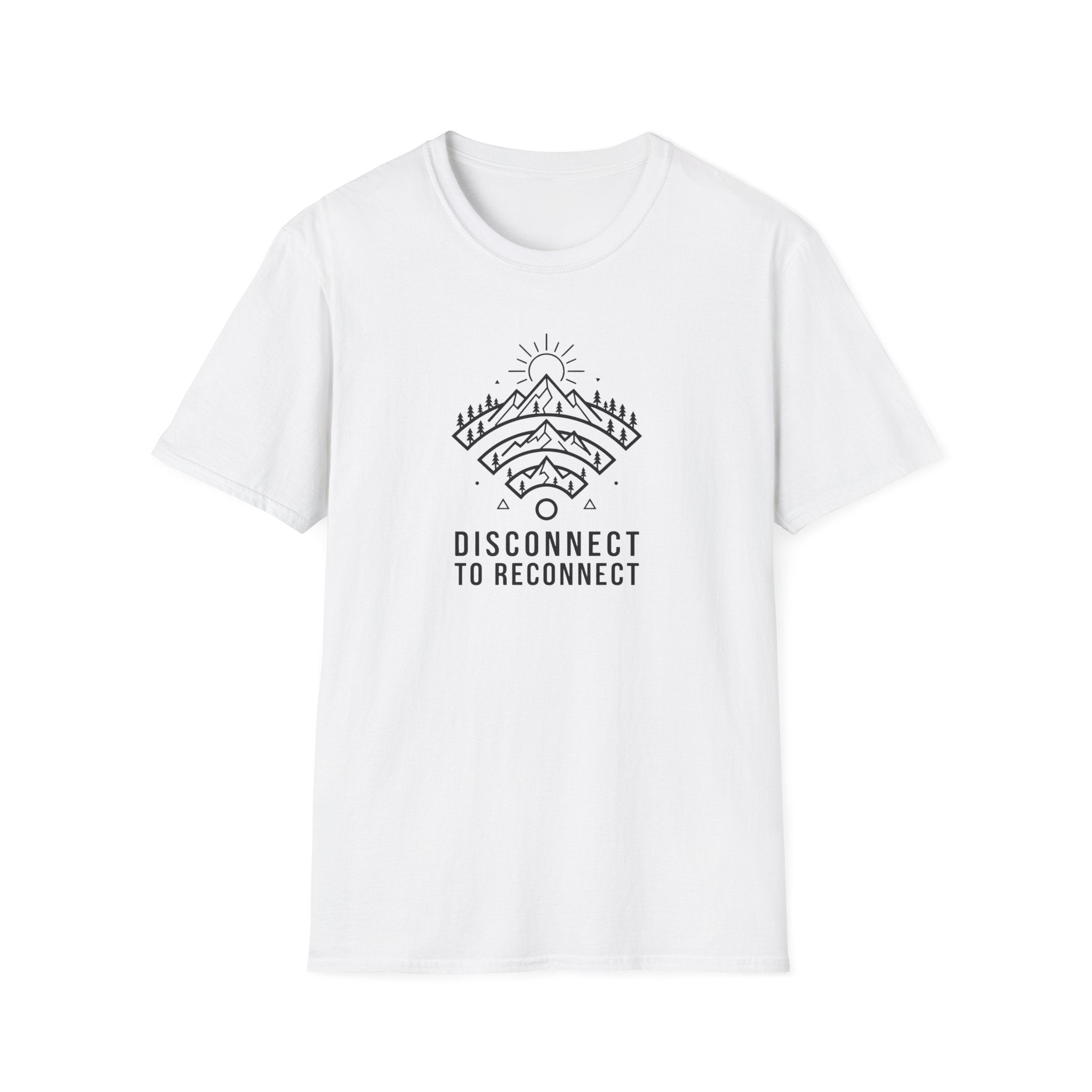 Disconnect To Reconnect  Wi-Fi Mountain T-Shirt