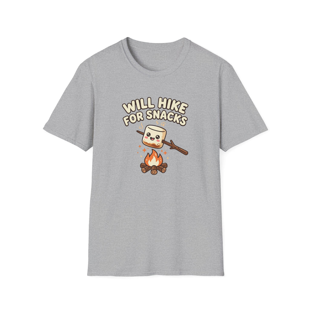 Will Hike For Snacks Funny Marshmallow T-Shirt