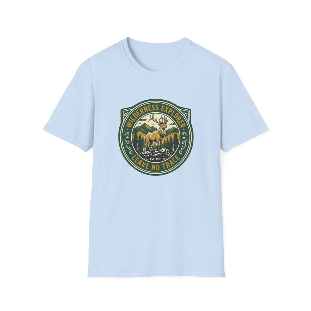 Wilderness Explorer  Vintage Elk Badge T-Shirt