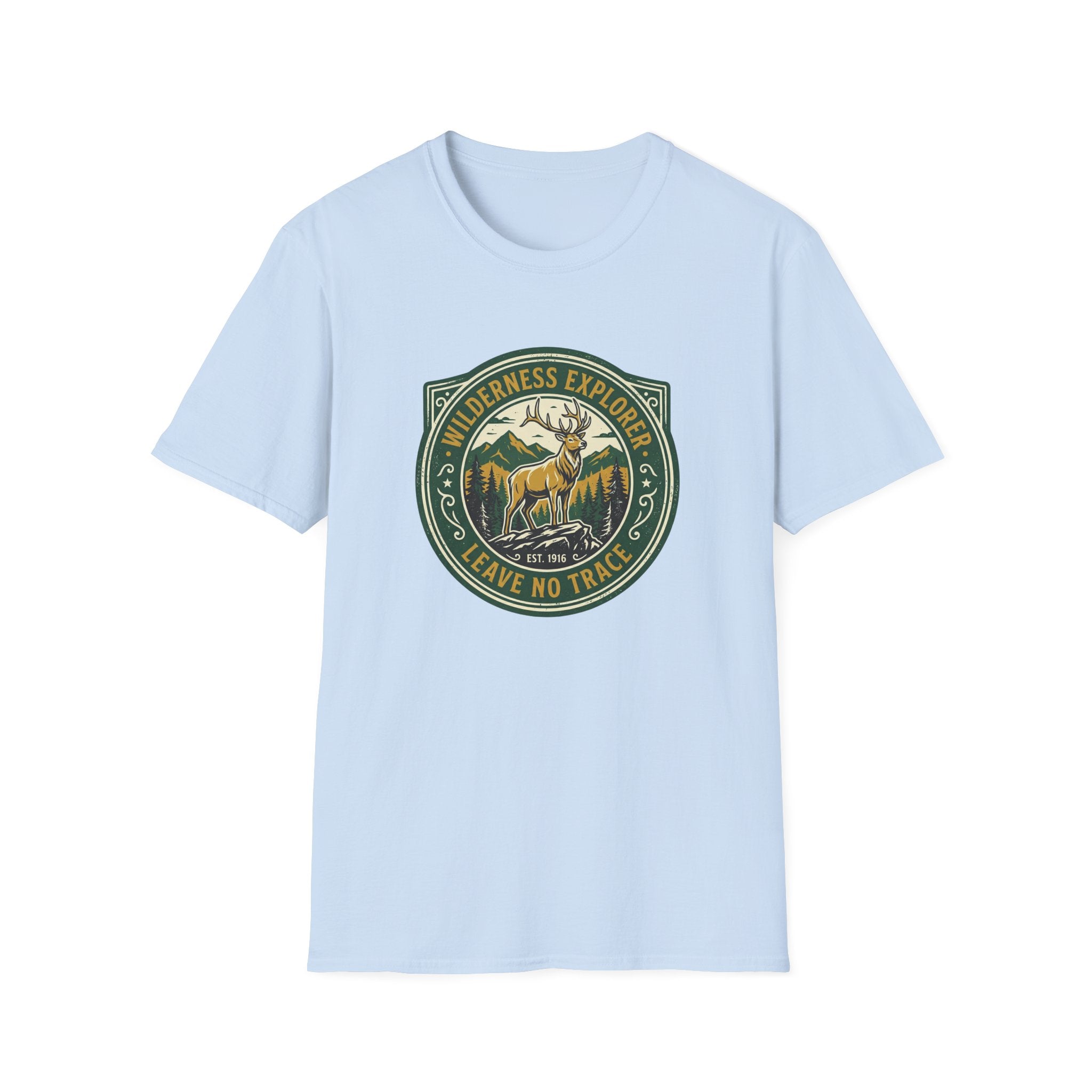 Wilderness Explorer  Vintage Elk Badge T-Shirt