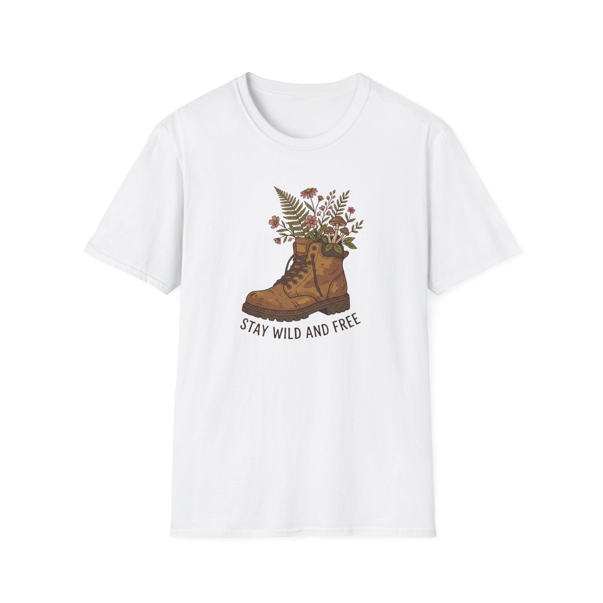Stay Wild And Free Botanical Boot T-Shirt